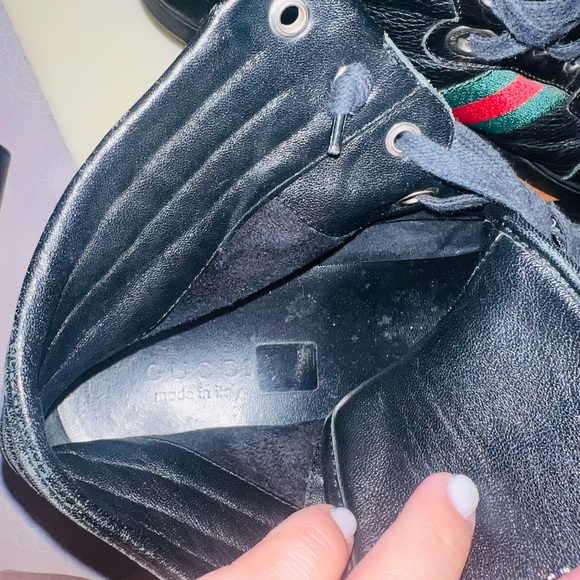 Vintage Men gucci coda high top sneakers in black leather - Picture 7 of 9